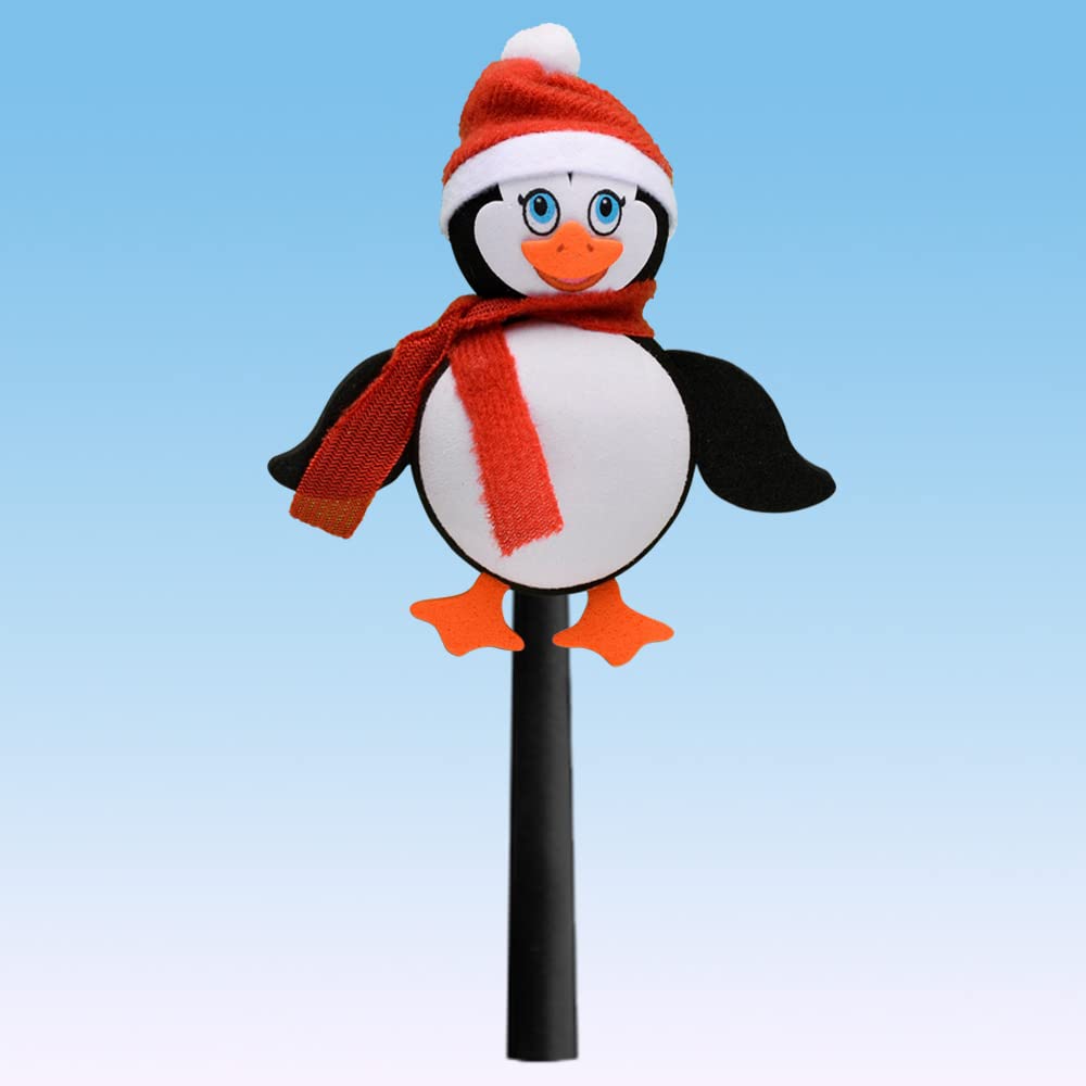 Tenna Tops Ice Pop The Penguin Red Scarf Car Decor Antenna Topper Auto Accessory (Fits Fat Stubby Antenna)