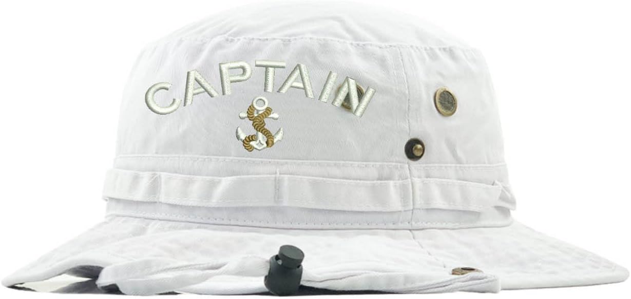 ALLNTRENDS Captain Embroidered Boonie Hat Cute Graphic Summer Beach Cap