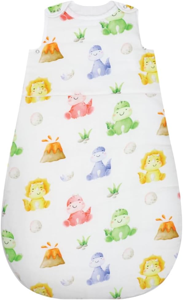 A toddler thing Organic Muslin Aloe Vera Sleeping Bag | Cotton Sleep Sack for Babies | Cozy and Safe | Wearable Baby Blanket | Print - Barney | Pack of 1