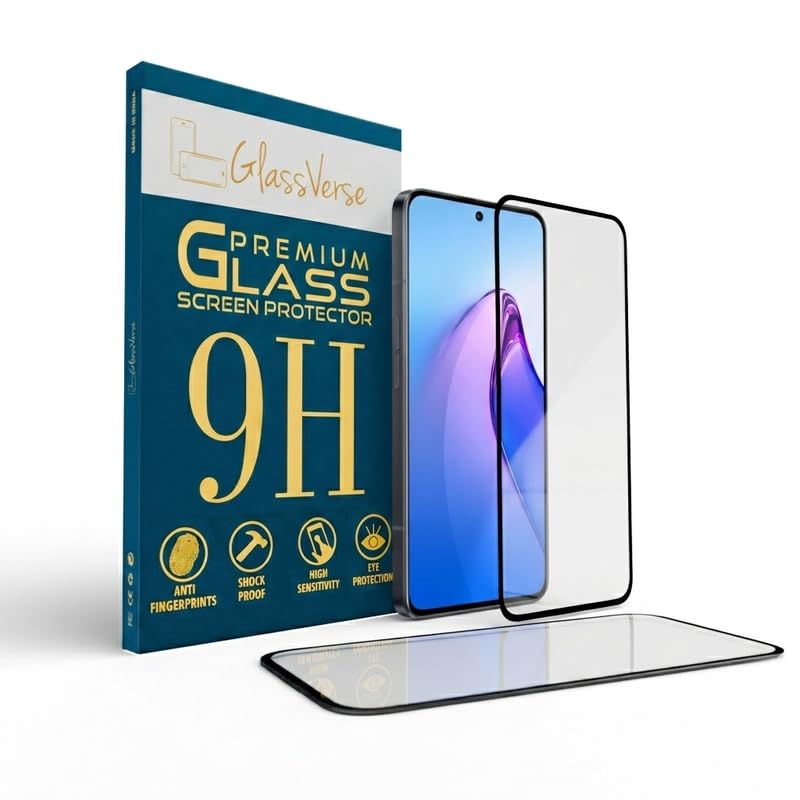Image of GlassVerse SuperD Oleophobic Tempered Glass For Oppo Reno 8 Pro 5G (Pack Of 2) with Free Installation Kit Full screen Coverage Free Replacement If Received Damaged - 6.7 inch
