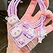 Charger Protector Cute Cat Cable Protector for iPhone iPad 18W/20W Charger Cover,Cartoon 3D Bear Star Shape Charger Cord Protector,Data Line Cable USB Wire Saver for iPhone14 15 16 Pro Max-Purple