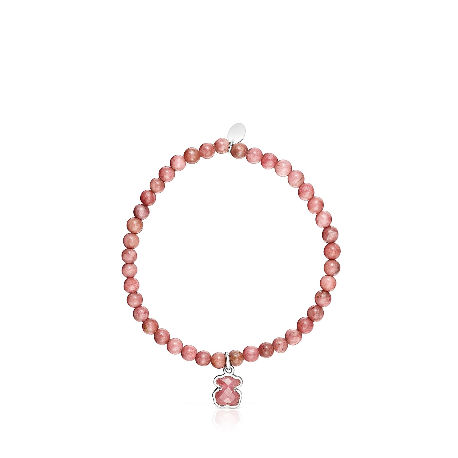 TOUS Pulsera para Mujer de Plata de Primera Ley y Rodonita, Colección Icon Color