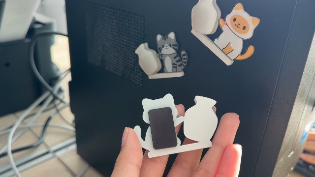 Imanes Decorativos Set 4 Piezas Gatos Pushing Vase miniatura 7