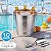 meekoo 10 Set 7.4 QT/ 7 L Ice Bucket with Scoop Bulk, Stainless Steel Champagne Ice Bucket for Parties Insulated Wine Chiller Buckets with Handle to Keep Frozen Longer, Ideal for Cocktail Bar Wine