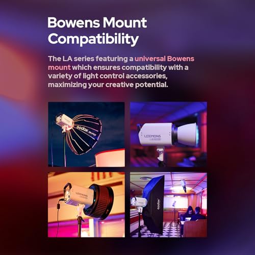 Image of Godox Litemons LA200R Studio RGB Video Light 220W LED Photography Light Lamp 1800-10000K CRI95+ Bowens Mount APP Control with Reflector for Home Studio Vlog Live Streaming Portrait Photography
