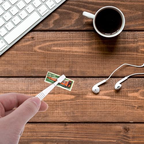 JJUNW 2 Stück Stempel Pinzette, Edelstahl Flach Breit Pinzette Universal Pinzette Briefmarkenpinzetten Philatelie Sammlerwerkzeuge für Briefmarken Dokumente Fotoentwicklung