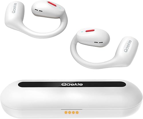 Qaekie Auriculares de oreja abierta auriculares inalámbricos Bluetooth 5.3 con tiempo de reproducción de 60 horas, auriculares inalámbricos de oído