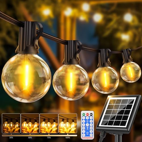 Guirlande Lumineuse Solaire Extérieur 15/20/30M - Ampoules G40 - Imperméable IP44 - Télécommande