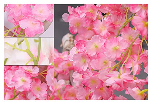 2 PCS -Dark Pink 180cm/70 Inches Artificial Flower Cherry Blossom