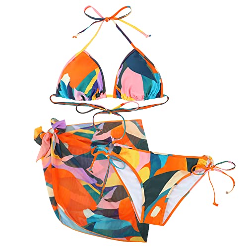 Image of American Trends Women's String Triangle Halter Bikini Set-2 Piece Swimsuit,Adjustable Ties,Removable Pads&Quick-Dry Fabric