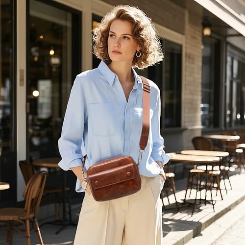 Genuine Leather Crossbody Bags for Women, Small Crossbody Purse with Multi Zipper Pockets, Women's Crossbody Handbags2