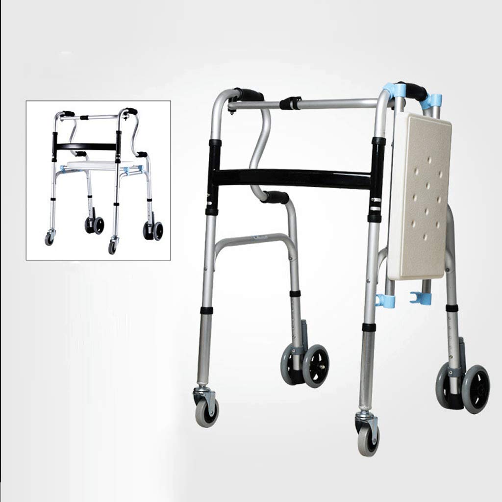 Chodzik, wielofunkcyjny chodzik rehabilitacyjny, lekki składany czterokołowy chodzik z wyściełanym siedziskiem ergonomiczne uchwyty little surprise