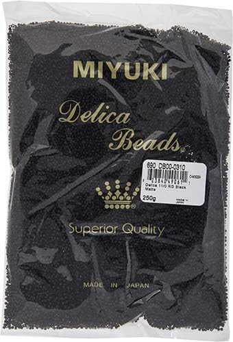 Miyuki Delica 11/0 Black Matte 250gms Bag of Japanese Glass Beads Bulk Bag of Japanese Glass Beads
