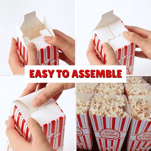 zeego0 20-pack popcorn boxes sturdy and durable popcorn bucket 775in tall large capacity popcorn containers cups amp bowls convenient movie night supplies perfect for families parties carnivals