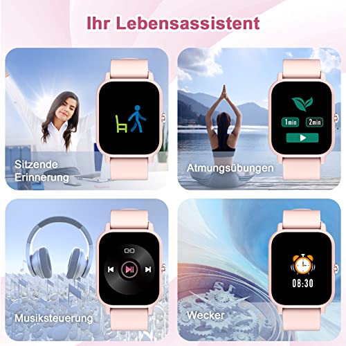 Blackview Smartwatch Damen, Fitness Tracker, 1,3 Zoll HD Voll Touchscreen, Armbanduhr mit Pulsmesser Schlafmonitor, SpO2, Schrittzähler Uhr Sportuhr Stoppuhr Aktivitätstracker für Android iOS, Rosa - Image 7
