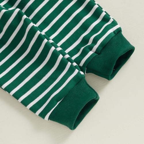 Image of Toddler Baby Boy St Patricks Day Outfit Infant Lucky Clover Sweatshirt Pants Set Little Kids Spring Warm Clothes