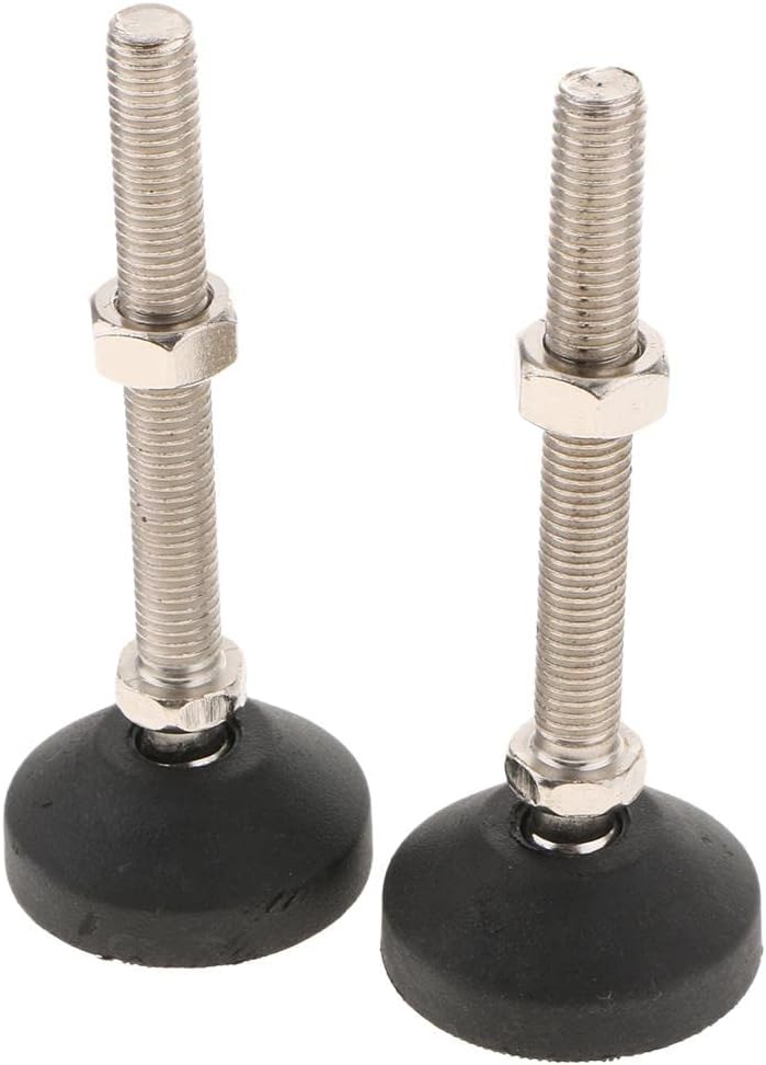 3x2 Pcs Carbon Steel Adjustable Furniture Leveler Leveling Feet 50-M12x100mm| Furniture Repair Accessories | Heavy-Duty