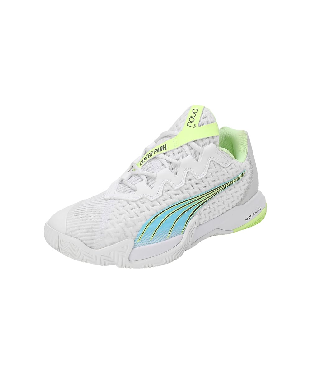 Puma Unisex-Adult NOVA Elite White-Luminous Blue-Fizzy Apple-Shadow Gray Padel-Tennis Shoe - 9 UK (10759704) (B0D6SY5J85) Amazon Price History, Amazon Price Tracker
