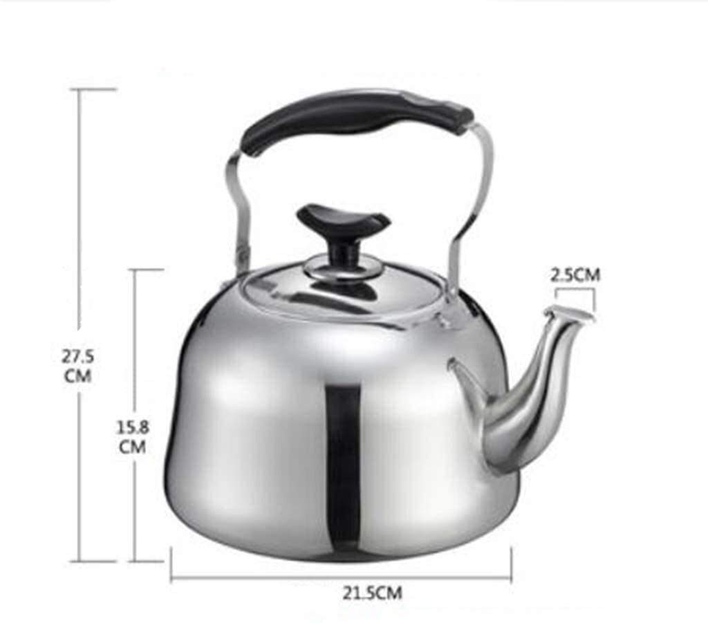 SHISHI Caldera de Acero Inoxidable 304 5L de Gran Capacidad de los hogares silba Gas Gas Cocina de inducción Universal Cocina Jarros Durable y fácil de Limpiar.