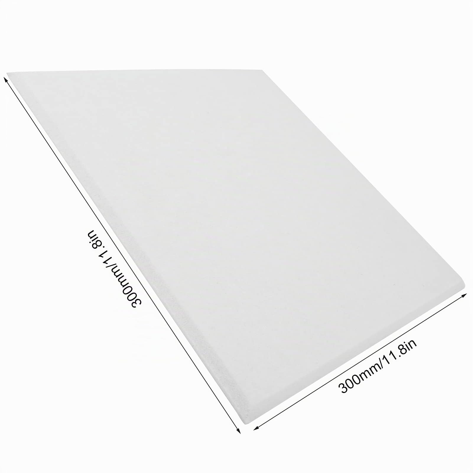 Pannello Acustico in Fibra di Poliestere Ad Assorbimento Acustico da 6 Pezzi, Protezione Fonoassorbente a Banda Larga, Pannello Acustico per Studio di Protezione (Bianco)