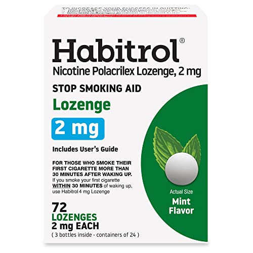 Habitrol Nicotine Lozenges - 2 mg Mint Flavor 72 Count - Nicotine Lozenge to Reduce Cravings & Help Quit Smoking