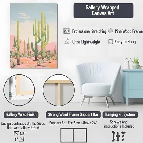 Affiche cactus rose blush pour rénover sa déco sans travaux