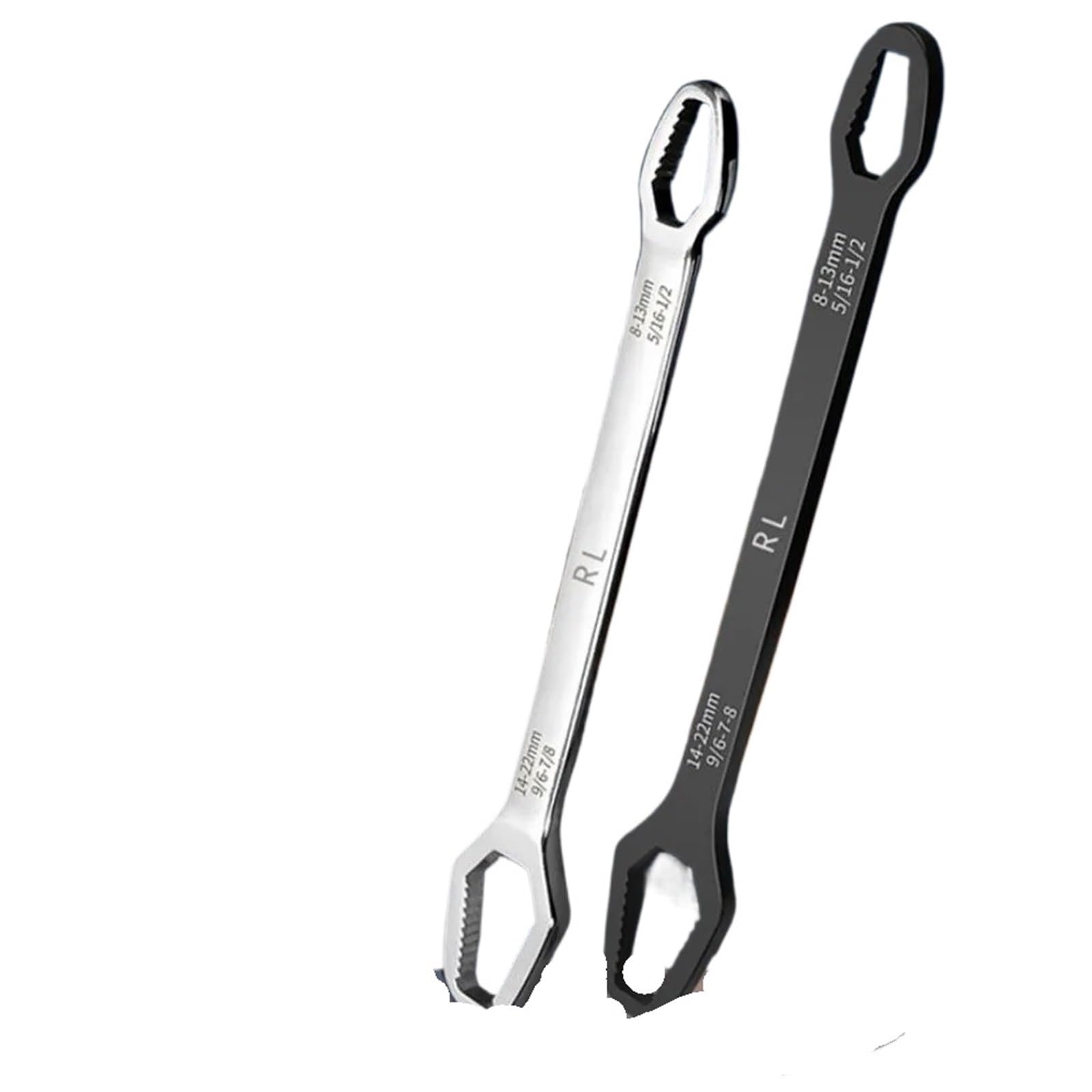 Wielofunkcyjny klucz Torx 8-20 mm, uniwersalny samozaciskowy klucz nasadowy z grzechotką 5/16-7/8 cala, klucz wąski (czarny 1 szt.)