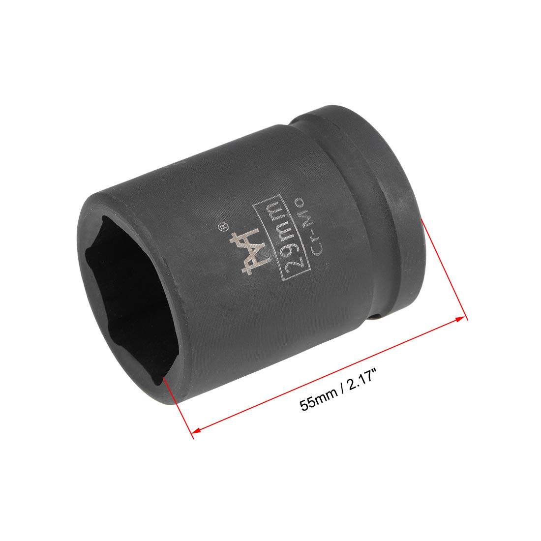 Uxcell Schlag-Stecknuss 1 Zoll Antrieb X 34 Mm Tiefe | 6-Kant, Chrom-Vanadium-Stahl, Metrisch | Für Schlagschrauber