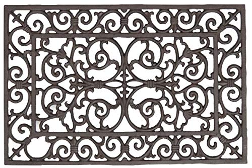 AUBRY GASPARD - Paillasson de Jardin en Fonte - Noir - Longueur 70 cm x Largeur 45 cm x Épaisseur 2 cm - Antidérapant - Résistant aux Intempéries -...