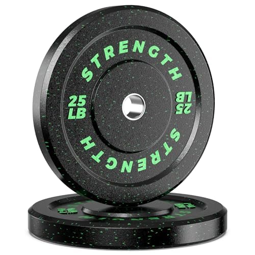 XDDIAS Bumper Plates, Olympic Bumper Plates Set, 2-Inch Rubber Weight Plates with Steel Insert for Weight Lifting and Strength Training - Sold in Single, Pairs or Sets（10-55LBS）