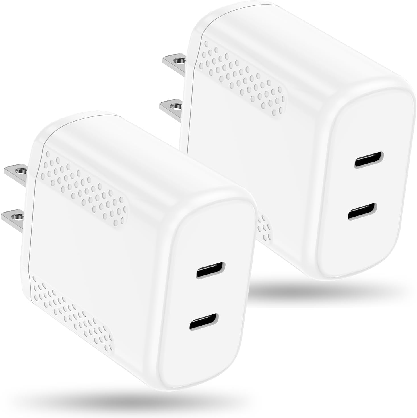 40W Total Dual USB C Charger 2-Port 20W Fast USB C Power Adapter Wall Charger Plug Type C