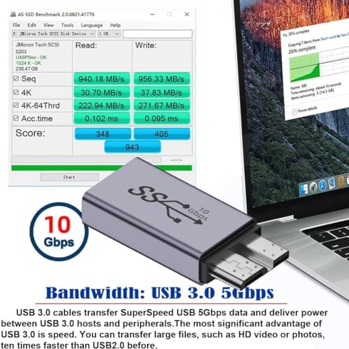 Image of Tobo 10Gbps USB A Female to USB3.0 Micro B Male External Hard Drive Adapter USB3.1 to Micro B Data Charging Converter, for External Hard SSD Drive, Digital Camera, Phone(Micro