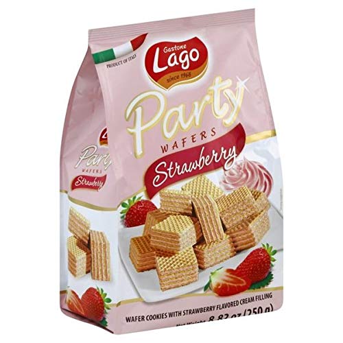 Lago Party Strawberry Wafers - 250g - Pack of 4
