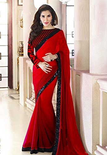 Buy Brahmani Fabric Beautiful Red saree 