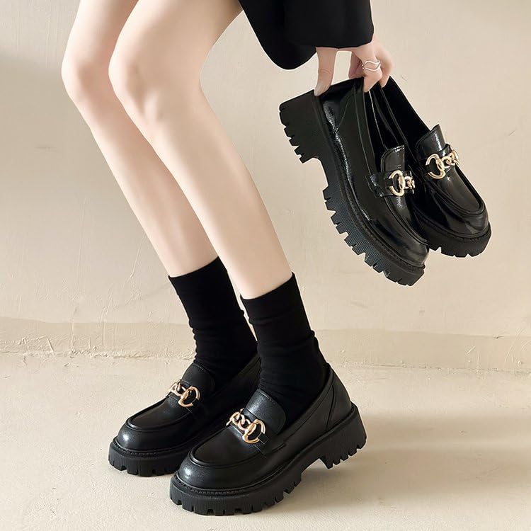 Women's Platform Retro Mary Jane Flats - one-Piece Style - Suitable for Parties, Offices, Outdoor Activities and Daily use4