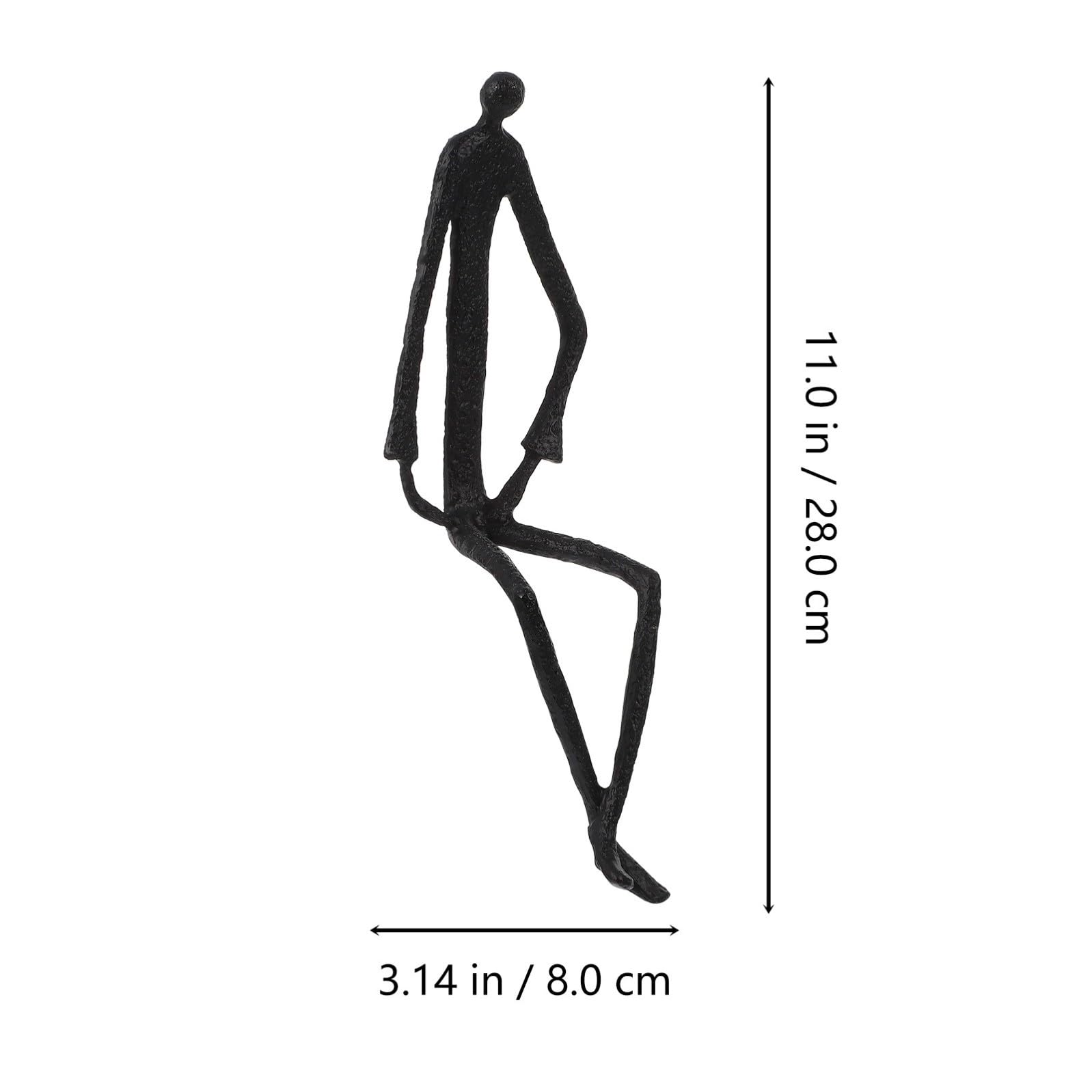 Escultura Abstracta de Figuras Sentadas en Hierro Negro para Oficina