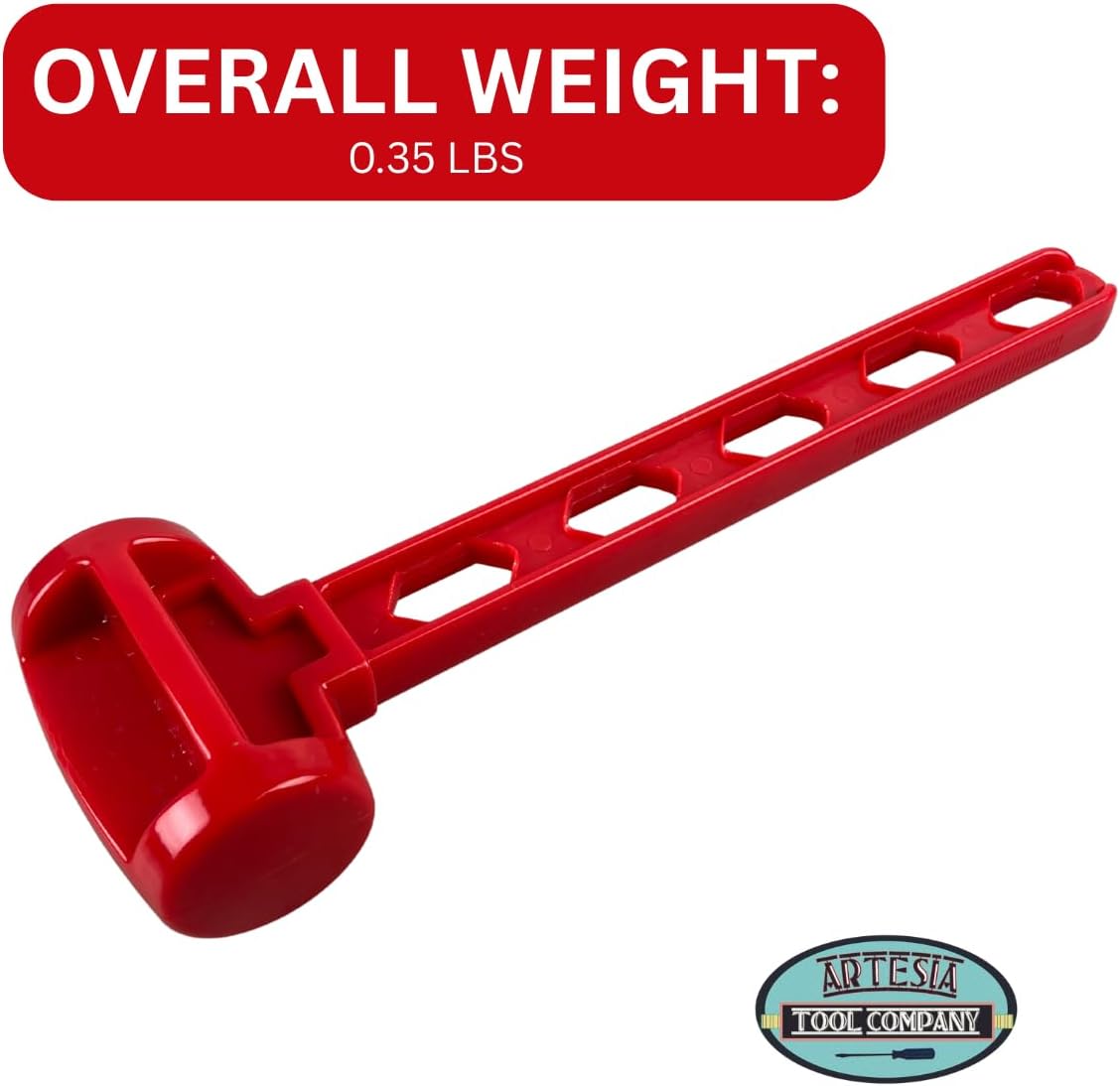 HAWK Red Plastic Hammer | Hexagon Openings In Handle | 6.4 Oz. - PH850R