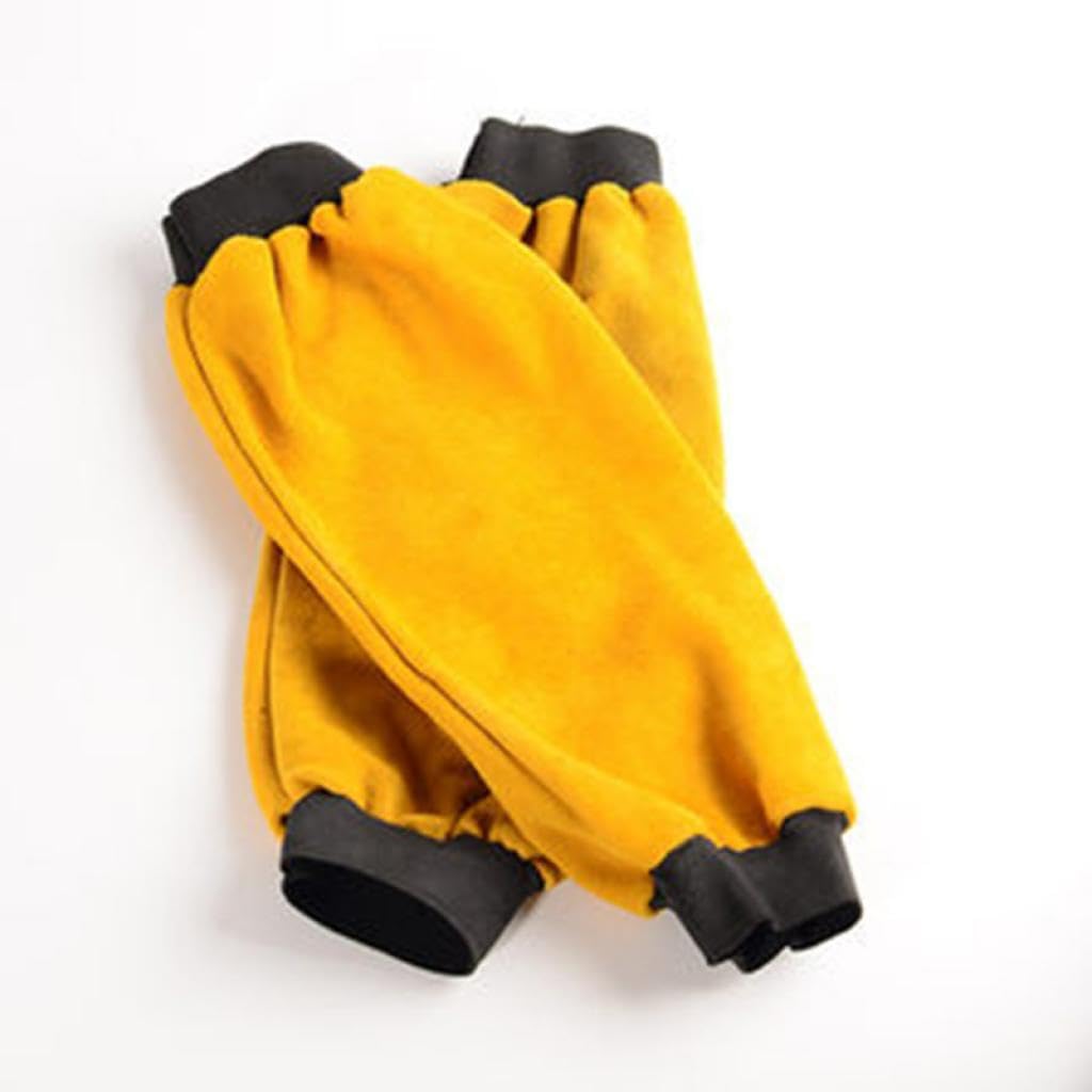 1 Par de Resistentes de material cuero para Soldadura con Elástico, Amarillo a