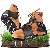 Wodesid Lawn Aerator Shoes for Grass, Aerator Shoes with Adjustable Loop Strap, Grass Aerator Shoes with 26 Stainless Steel Nails, Aeration Shoes for Lawn Soil Aeration for Patios, Gardens, Lawns