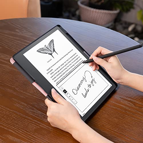 Image of CoBak Case for Kindle Scribe - All New PU Leather Cover with Auto Sleep Wake Feature for Kindle Scribe 10.2 inch 2022 & 2024 Released with Pen Holder,Rose-Gold