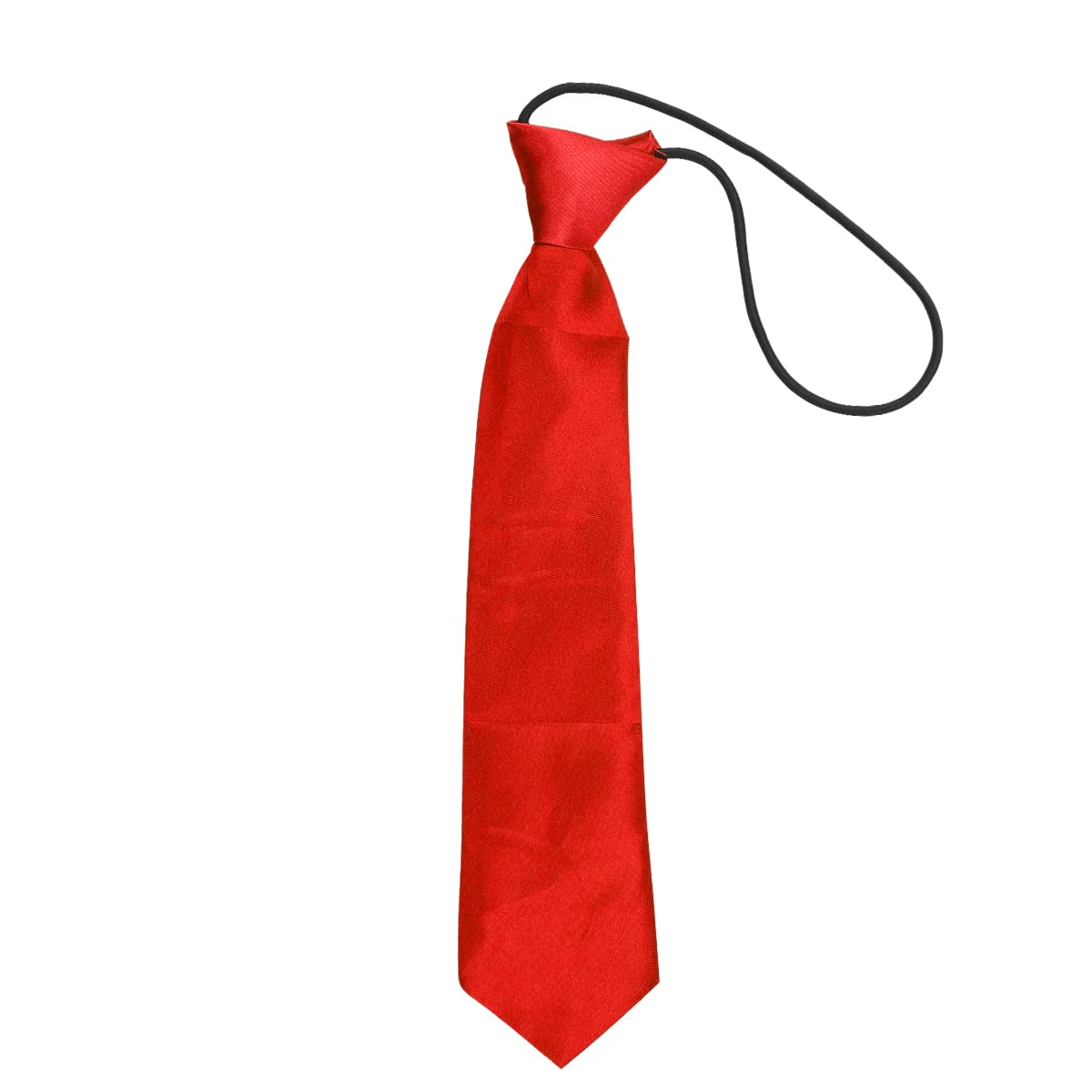 Jagowa Boys Red Kids Tie For With Elastic Band Neck Strap, Pre-Tied Neckties For Wedding School Uniforms (Red)