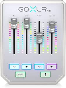 TC HELICON GoXLR MINI-WH Online Broadcast Mixer with USB/Audio Interface and Midas Preamp