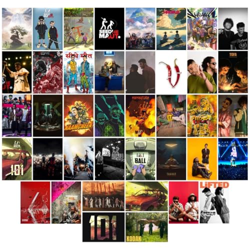 Image of Auraposter Paper Seedhe Maut Mini Posters (Set of 40) - 15x10 cm for Wall, Bedroom, Living Room - Desi Hip Hop - Double Tape Included