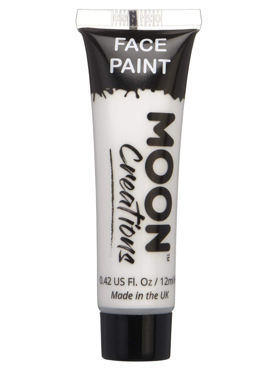 Smiffy's Moon Creations Face and Body Paint - Single, White, One Size(12Ml), 43717