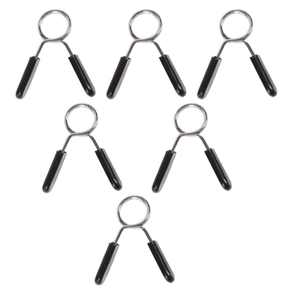 BESPORTBLE 6pcs Spring Clip Collars for Barbells Dumbbells Weightlifting Clamps for Secure Weight Hold for