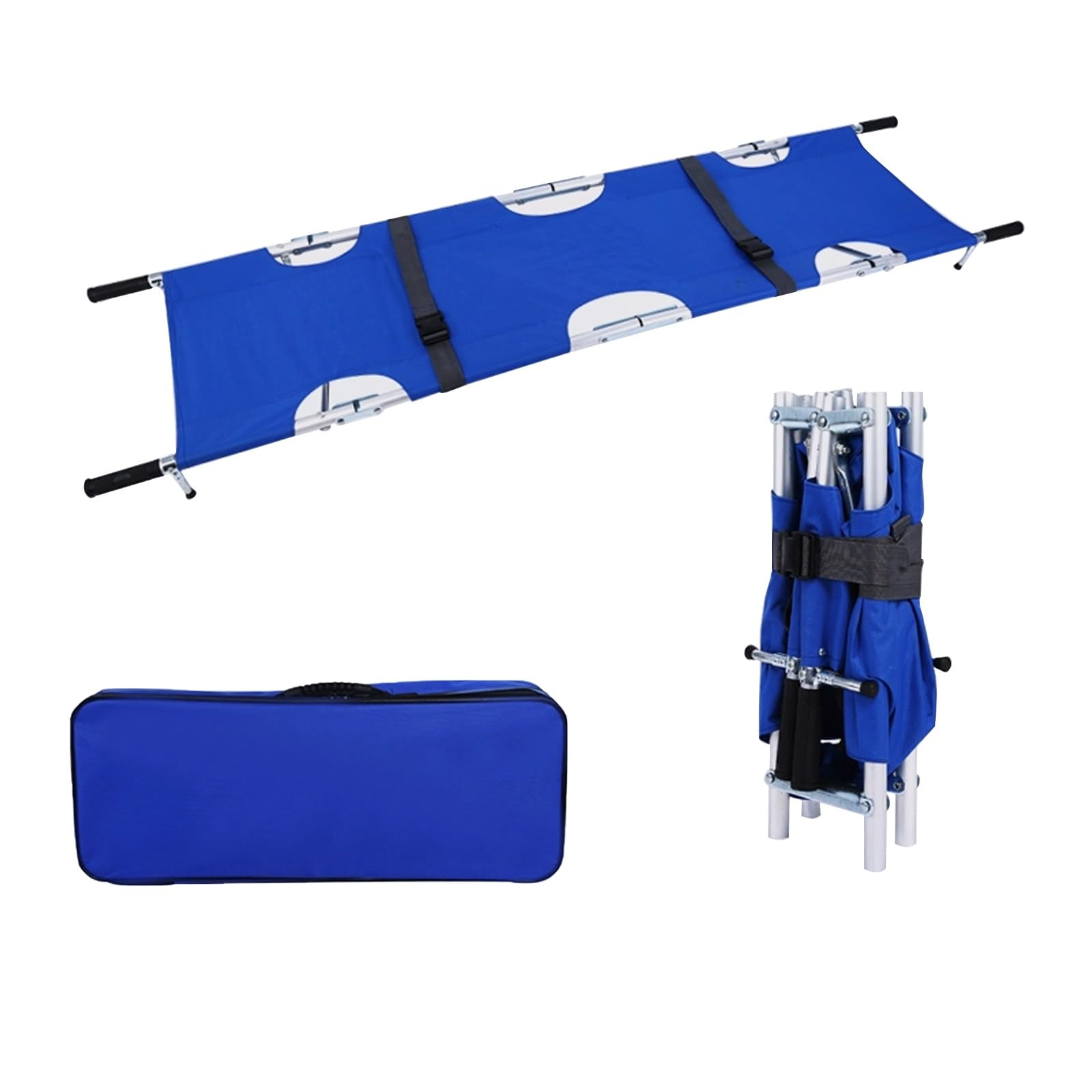 SWENEEN Simple Multi-Function Stretcher For Lifting People,Portable Folding Emergency Stretcher,Fire Emergency,Search And Rescue Equipment, Hospital,Blue