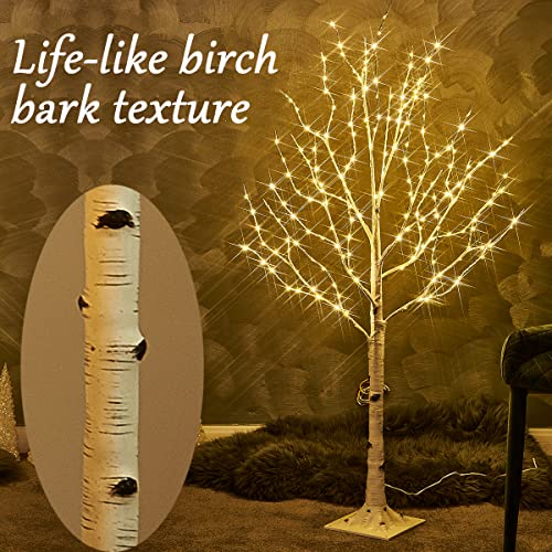 Fudios Lighted Birch Trees 4Ft 200 Led Fairy Lights, Lit Artificial Twig Tree With Colorful And Warm White Lights Plug In For Home Christmas Wedding Party Decor Indoor Outdoor #TOP5