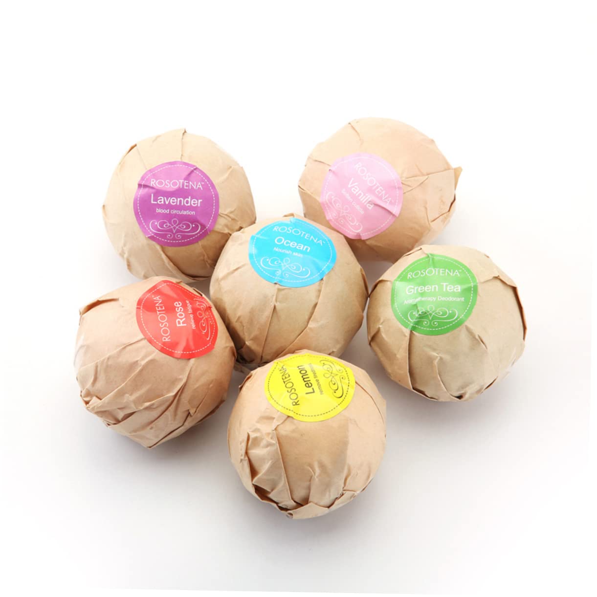 CANIGHT Set of 6 Bath Balls Organic Handmade Relaxation Balls for Relief Exfoliating Soothing Moisturizing Ideal for Travel
