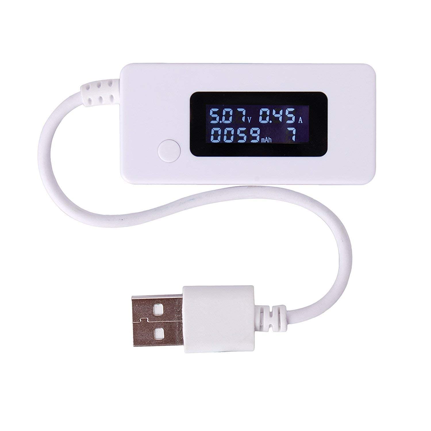 ARCELI Retroilluminazione LCD a coda bianca Display digitale LCD Misuratore di voltaggio di carica amperometro con amperometro USB