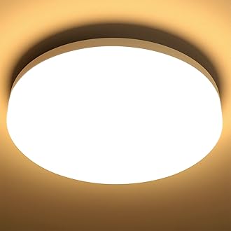 Lepro Bathroom Light Warm White, 15W 1500 Lumen Waterproof Ceiling Lights, 3000K, IP54, 100W Equivalent, Small, Modern, Round Ceiling Light for Kitchen, Toilet, Porch, Bedroom, Utility Room and More